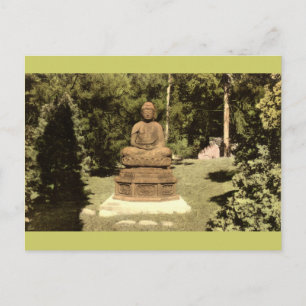 Buddha im japanischen Garten Vintage 1915 Postkarte