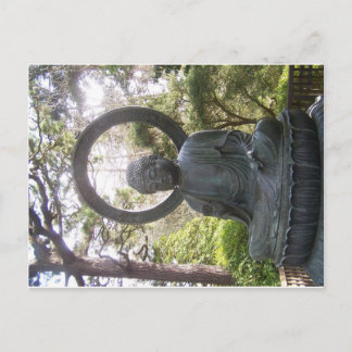 Buddha im japanischen Teegarten Postkarte