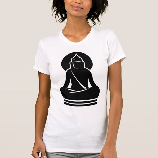 BUDDHA IN ALLEM SCHWARZ-WEISSEN T-SHIRT (Vorderseite)
