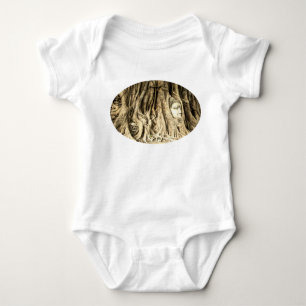 Buddha in den Baumwurzeln Baby Strampler