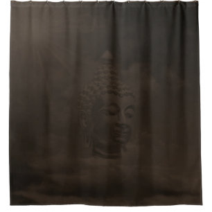 Buddha in dunkelbraun duschvorhang