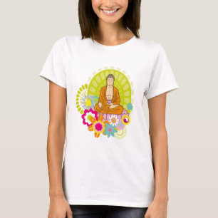 Buddha in Frühlingsblumen T-Shirt
