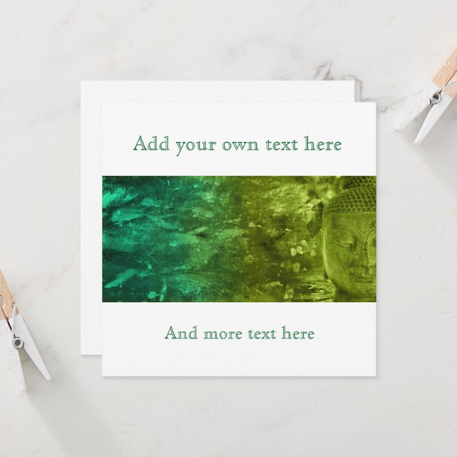 Buddha in Grün und Türkis (Vorderseite/Rückseite Beispiel)