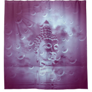 Buddha in lila duschvorhang