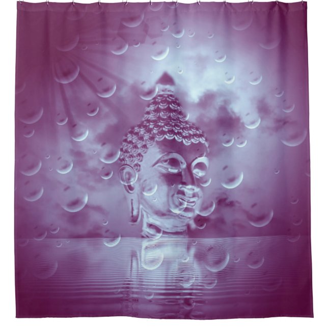 Buddha in lila duschvorhang (Vorderseite)