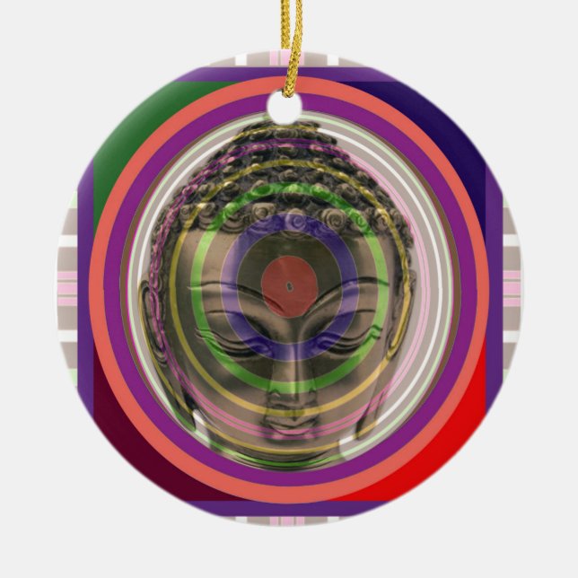 BUDDHA in Meditation Hauptlehrer-Heilig-Guru-SPASS Keramik Ornament (Vorne)