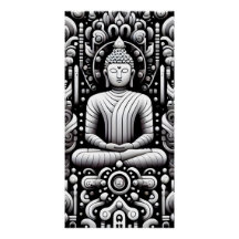 Buddha in Schwarz und Weiß