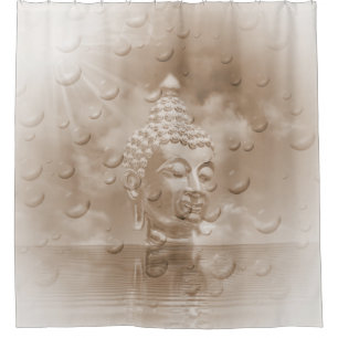 Buddha in Sepia Duschvorhang