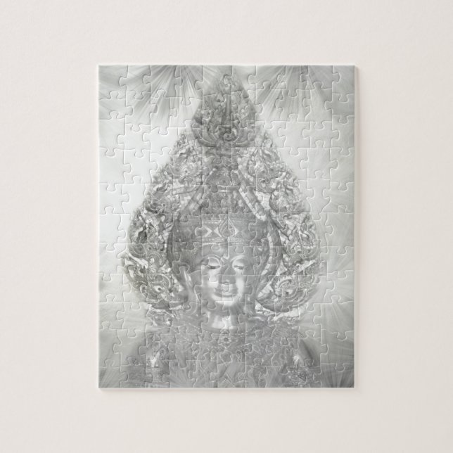 Buddha in Silber Puzzle (Vertikal)
