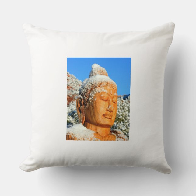 Buddha in Snow Kissen (Vorderseite)