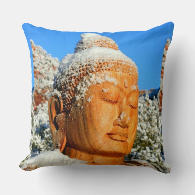Buddha in Snow Kissen (Vorderseite)