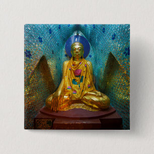 Buddha in verzierter Nische Button