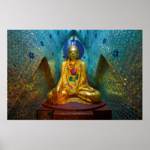 Buddha in verzierter Nische Poster
