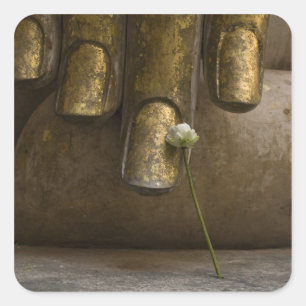 Buddha in Wat Si Chum. Quadratischer Aufkleber