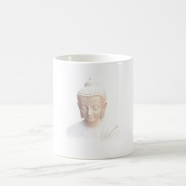 Buddha in Weiß | Ruhe und Meditation Tasse (Mittel)