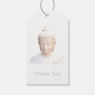 Buddha in Weiß Serene Meditative Vielen Dank Geschenkanhänger