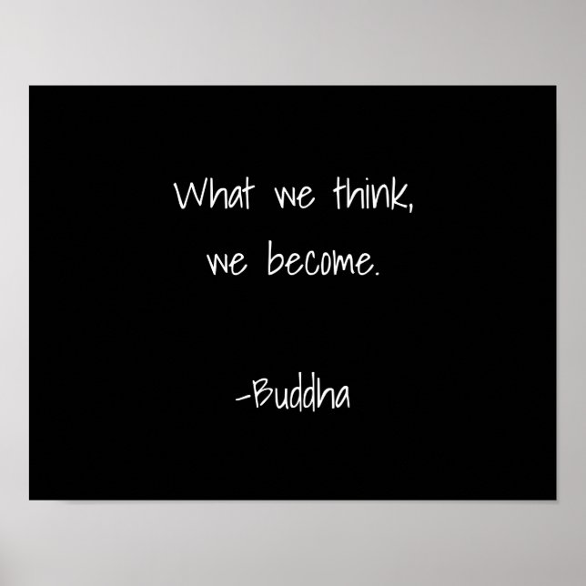 Buddha Inspiration White Typografy Black Poster (Vorne)