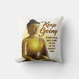 Buddha Inspirational Spritual Motivation Weiß Kissen