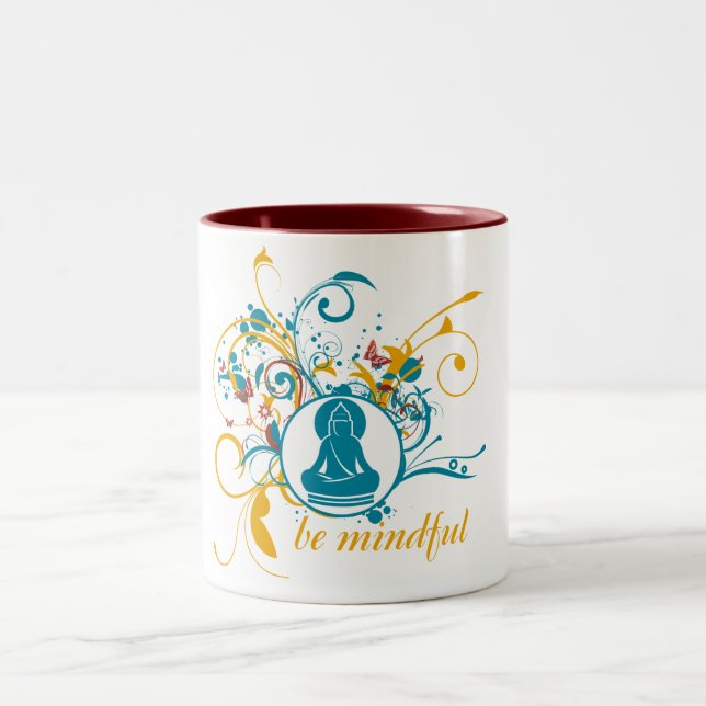 Buddha ist aufmerksam zweifarbige tasse (Mittel)