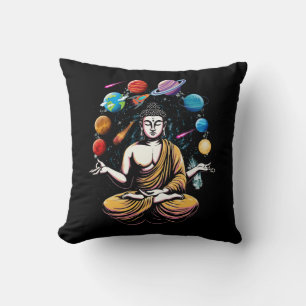 Buddha Juggling Space Planets Zen Yoga Meditation Kissen