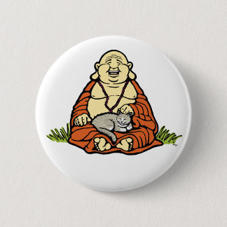 Buddha-Katzen-Knopf Button