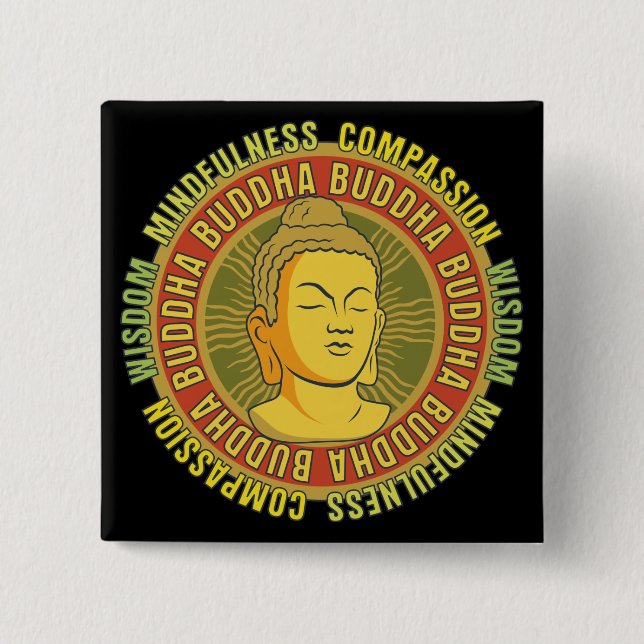 Buddha-Klugheit Button (Vorderseite)