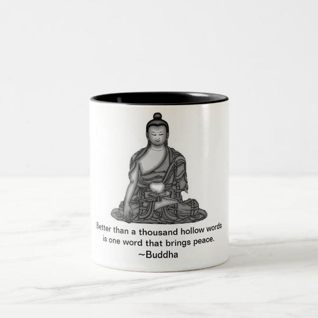 Buddha-Klugheit Zweifarbige Tasse (Mittel)