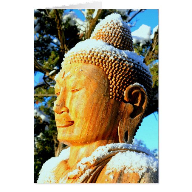 Buddha Kopf im Schnee (Vorne)