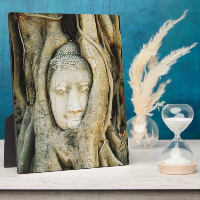 Buddha Kopf in der Feigenbaum .. Ayutthaya, Thaila Fotoplatte (Seite)