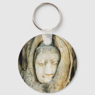 Buddha Kopf in der Feigenbaum .. Ayutthaya, Thaila Schlüsselanhänger