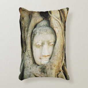 Buddha Kopf in der Feigenbaum .. Ayutthaya, Thaila Zierkissen