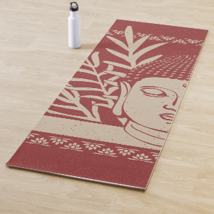 Buddha-Kopf mit Palme - Ruby + Dove Yoga Mat Yogamatte