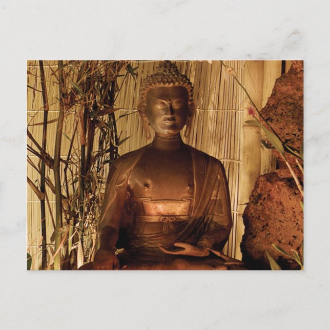 BUDDHA : Kupferstatue Postkarte (Vorderseite)