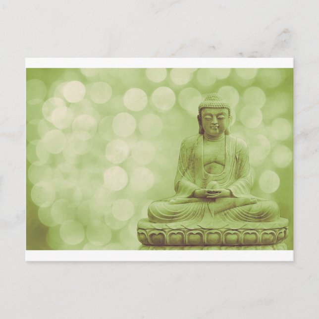 Buddha-Licht (hellgrün) Postkarte (Vorderseite)