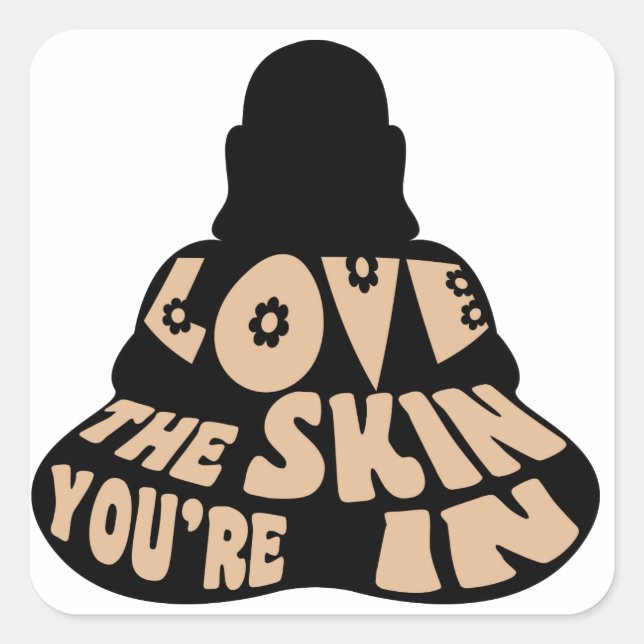 Buddha-Liebe Quadratischer Aufkleber (Vorderseite)