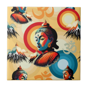 Buddha Lord Retro Pop Art Unsichtbar Fliese