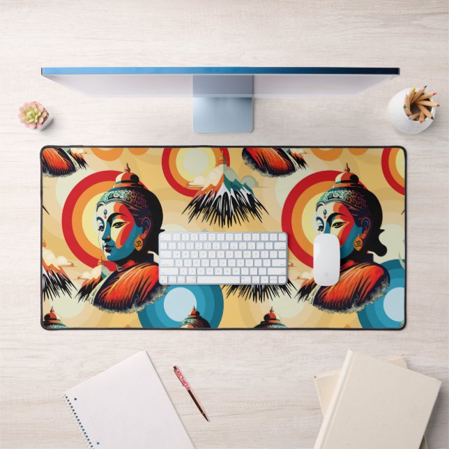 Buddha Lord Retro Pop Schreibtischunterlage (Büro 1)