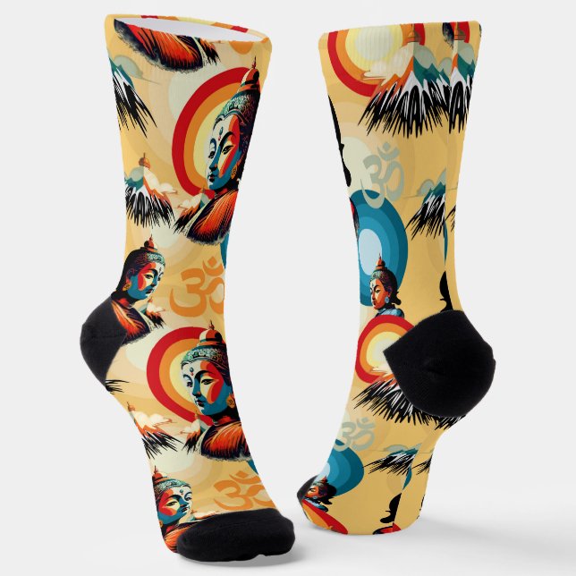 Buddha Lord Retro Pop Socken (Gewinkelt)