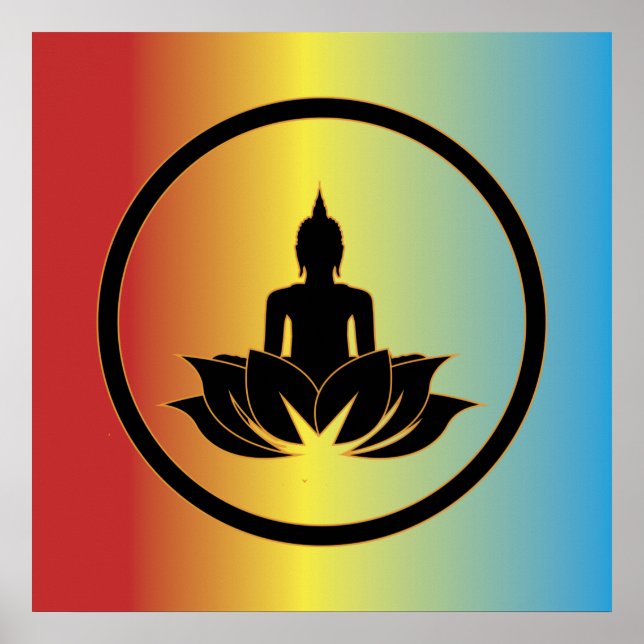 Buddha Lotus Blume Buddhismus Zen-Spiritualität Poster (Vorne)