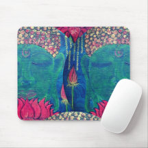 Buddha Lotus Green Meditation Buddhismus Mouse Pad