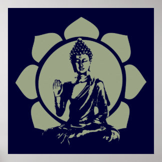 Buddha Lotus Print Poster