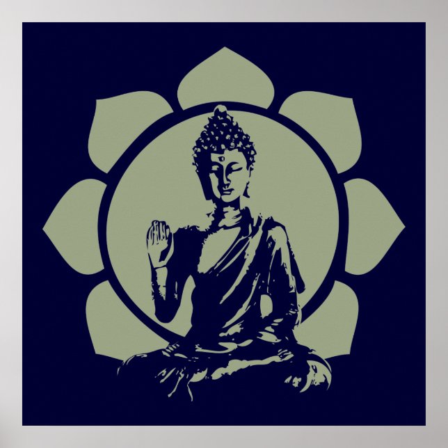 Buddha Lotus Print Poster (Vorne)