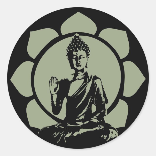 Buddha Lotus Sticker (Vorderseite)