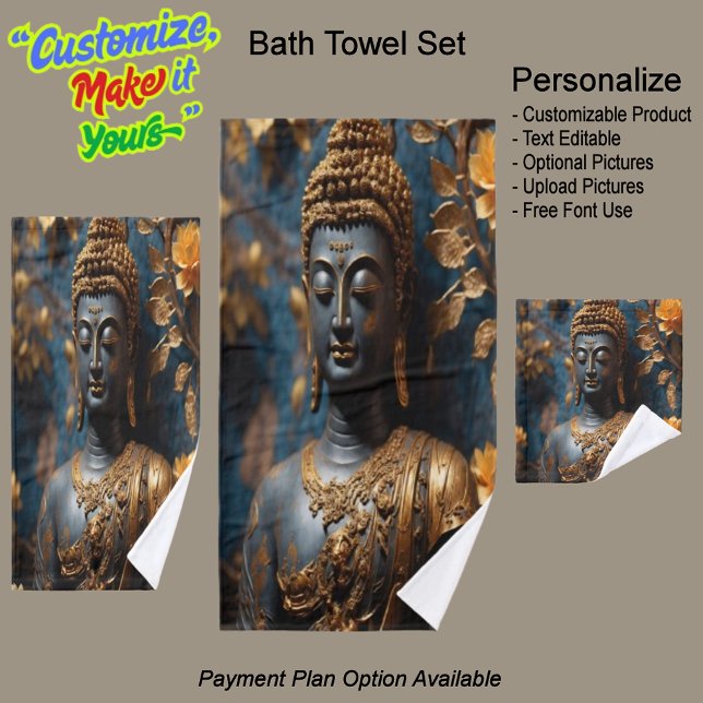 Buddha Luxuriöse Entspannung Badezimmer Handtuchha Badhandtuch Set (Buddha Luxurious Relaxing Bathroom Towel Set.)