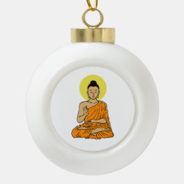 Buddha-Magnet Keramik Kugel-Ornament