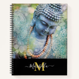 Buddha Mala Beads Mandala Bohemisch Monogram Notizbuch