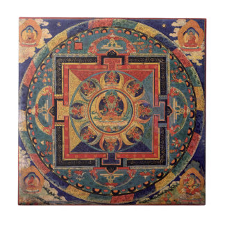 Buddha Mandala Antike Tibetische Thanka Tile Fliese