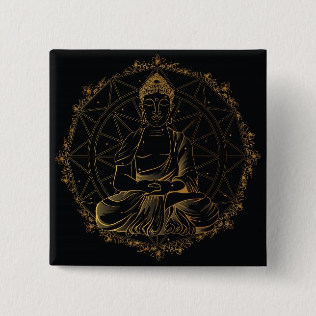 Buddha Mandala Button (Vorderseite)