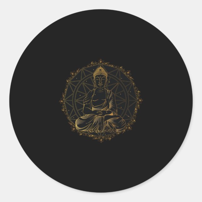 Buddha Mandala Runder Aufkleber (Vorderseite)