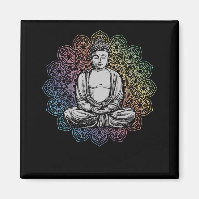 Buddha Mandala Yoga Spiritueller Buddhismus Magnet (Vorne)